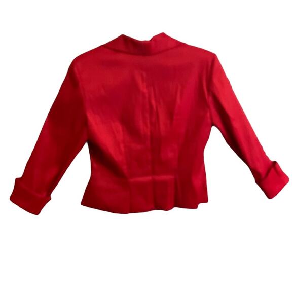 J. R. Nites by Caliendo Jacket Size 10 Vintage Red Rhinestone Buckle Zip Back - Picture 8 of 15